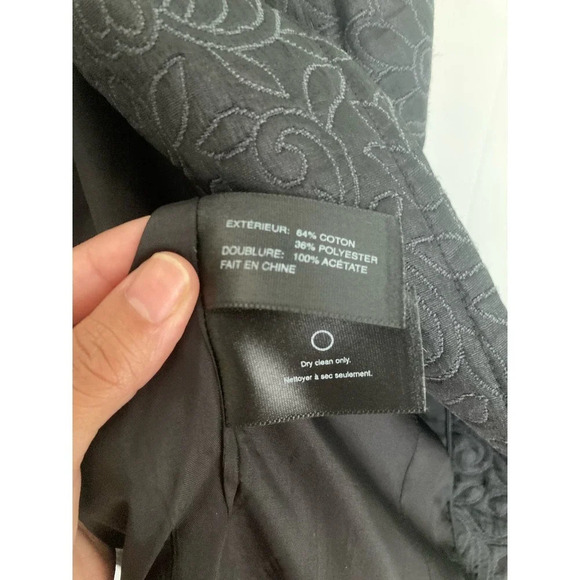 Club Monaco cropped Jacquard black blazer Sz 6 - Picture 13 of 13